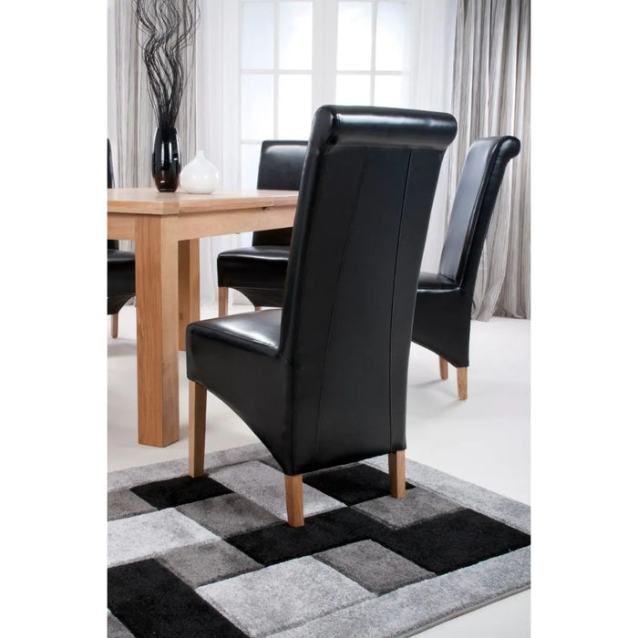 2 x Shankar Krista Roll Back Bonded Leather Ivory Dining Chairs