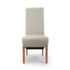 2 x Shankar Krista Roll Back Bonded Leather Ivory Dining Chairs