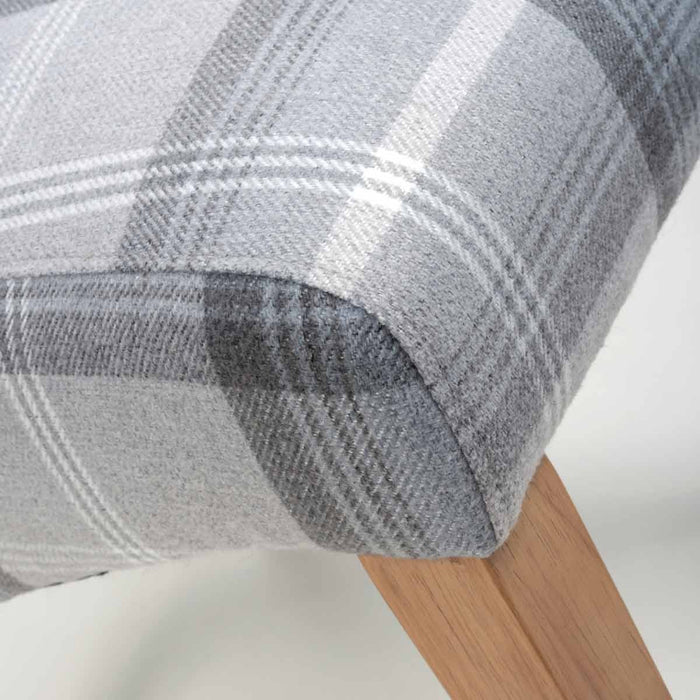 Shankar 2 x Karta Scroll Back Check Grey Dining Chairs