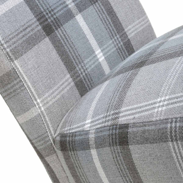 Shankar 2 x Karta Scroll Back Check Grey Dining Chairs