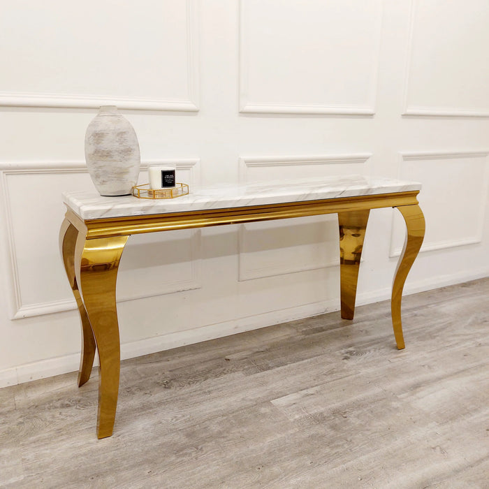 Louis gold Ivory Marble Console table
