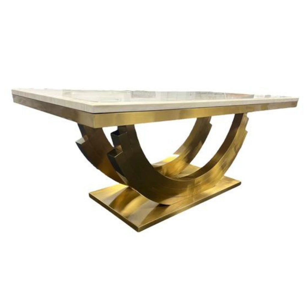 Gold Monaco Marble Dining Table 2 metre x 1 metre