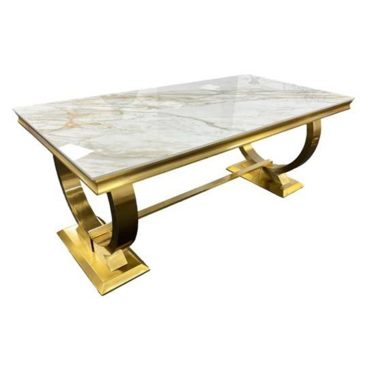 Gold Ariana Marble Dining Table 1.8M Or 2 Metre