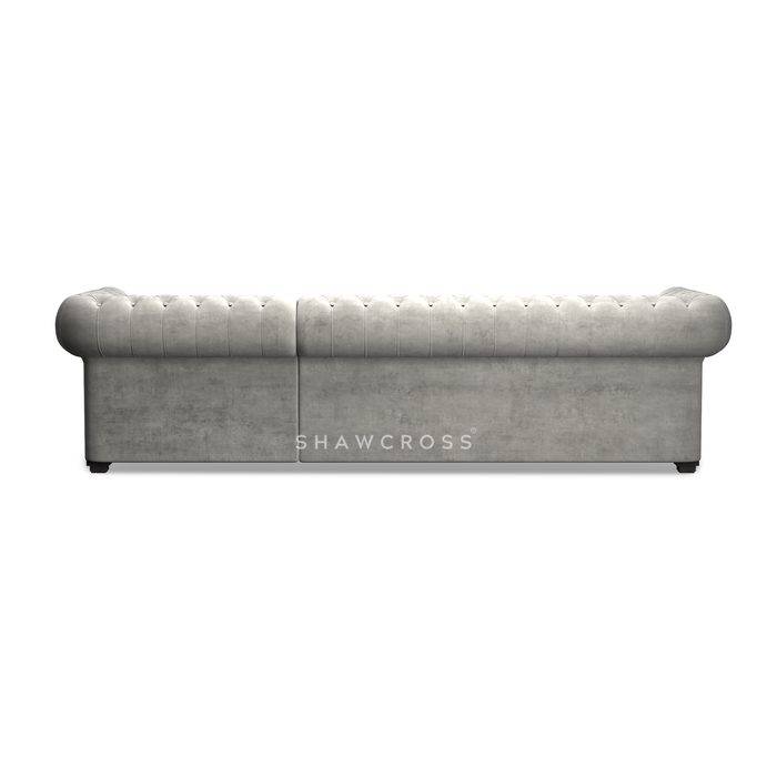 GRANDE CHESTERFIELD CHAISE SOFA IN DARK OR LIGHT GREY FABRIC