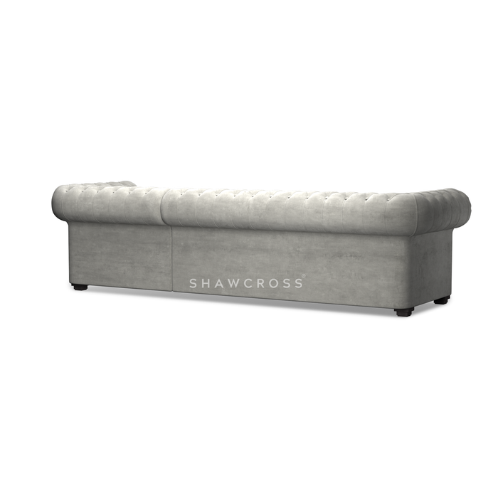 GRANDE CHESTERFIELD CHAISE SOFA IN DARK OR LIGHT GREY FABRIC