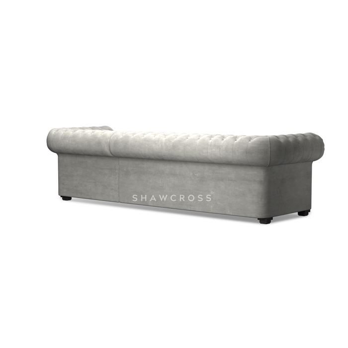 GRANDE CHESTERFIELD CHAISE SOFA IN DARK OR LIGHT GREY FABRIC