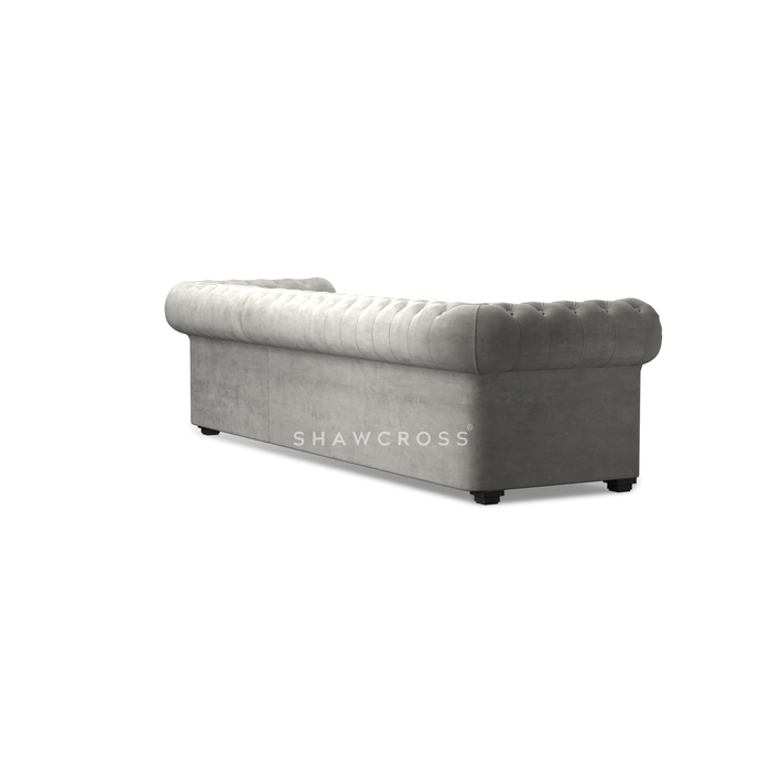 GRANDE CHESTERFIELD CHAISE SOFA IN DARK OR LIGHT GREY FABRIC