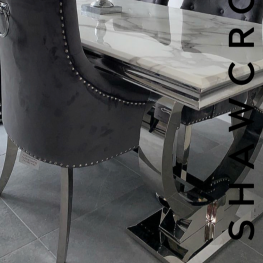 Ariana Marble 1.5M Dining Table And Cheshire Velvet Knocker Dining Chairs