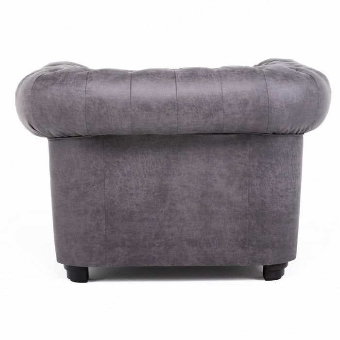 Ashton chesterfield sofa collection in grey fabric