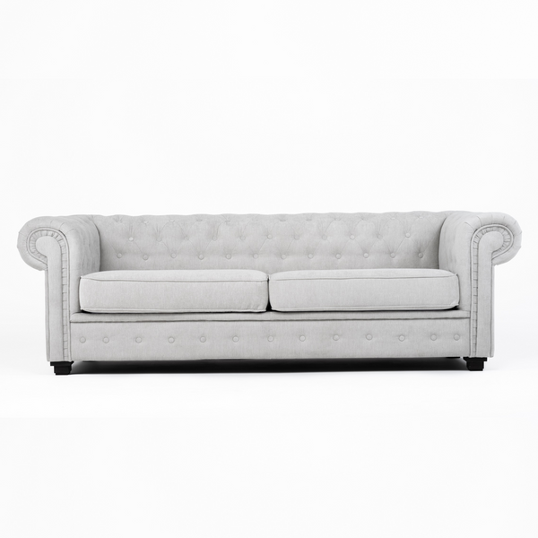 Grande Chesterfield 3 Seater , 2 Seater  ,Single Chair Or Footstool In Light Grey