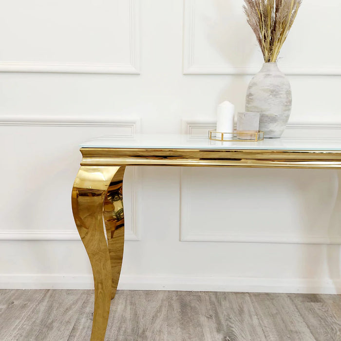 Louis Gold and Glass Console Table