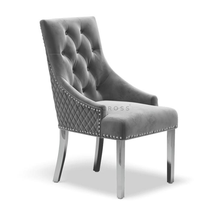 Pair of Bentley Quilted Back Knocker Dining Chairs