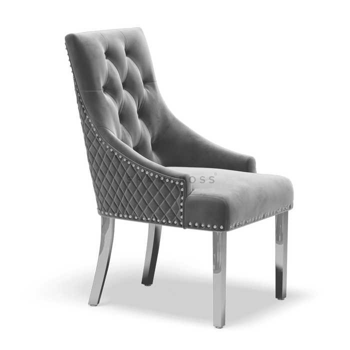 Pair of Bentley Quilted Back Knocker Dining Chairs