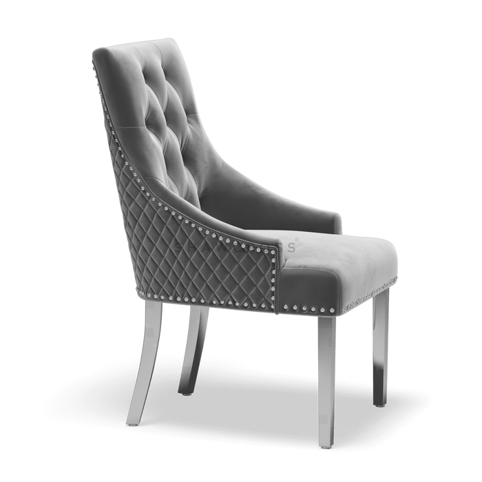 Pair of Bentley Quilted Back Knocker Dining Chairs