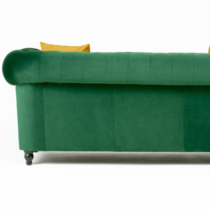 Jersey Chesterfield 3 Seater, 2 Seater Or Chair In Plush Velvet Green