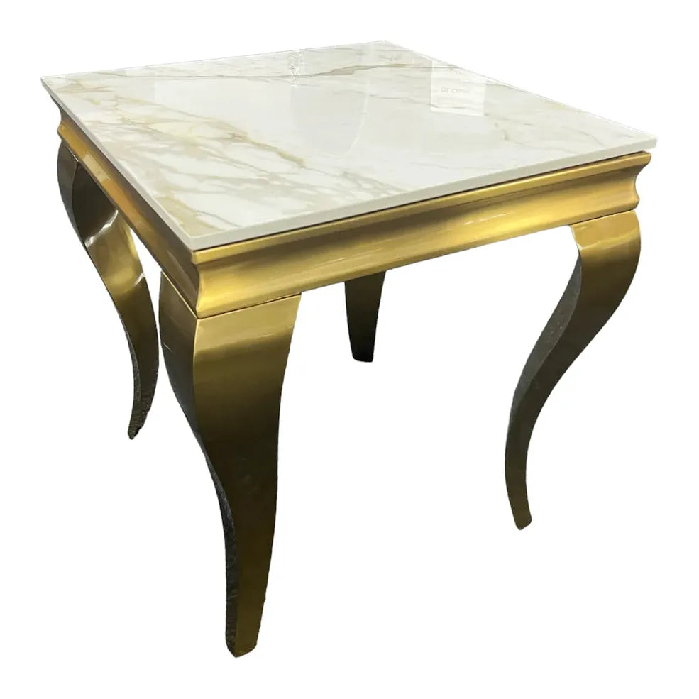 Lewis marble and gold lamp table