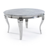 130cm Louis round marble dining table with Chrome metal frame