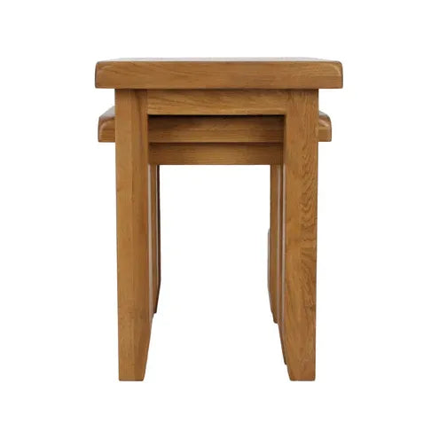 Torino solid oak nest of 2 tables