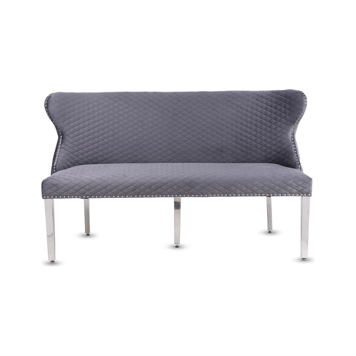 Valencia grey velvet large dining bench