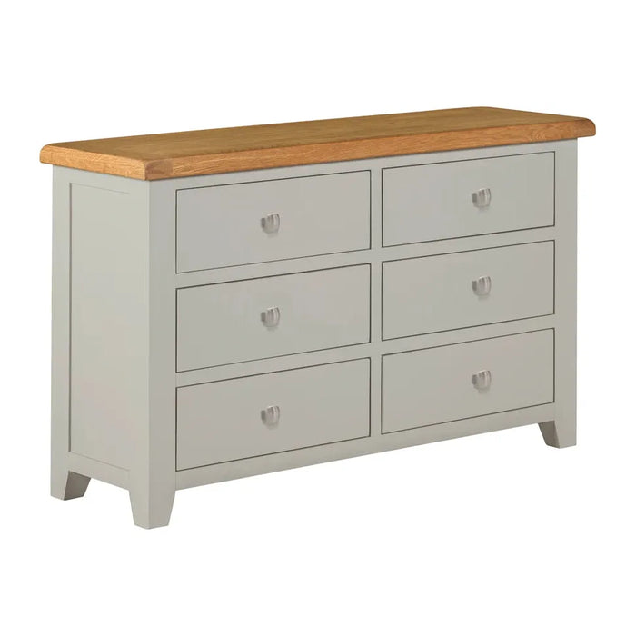lucas solid oak 6 drawer chest