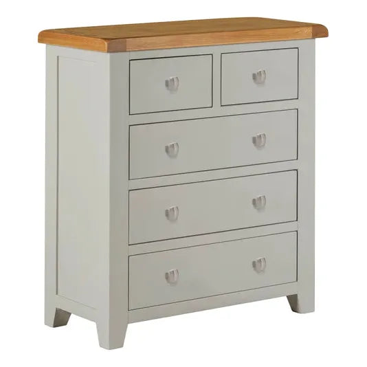 lucas solid oak 2+3 drawer chest