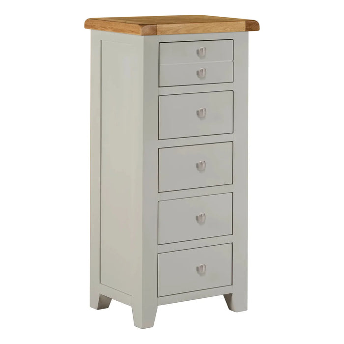 lucas solid oak 5 drawer chest
