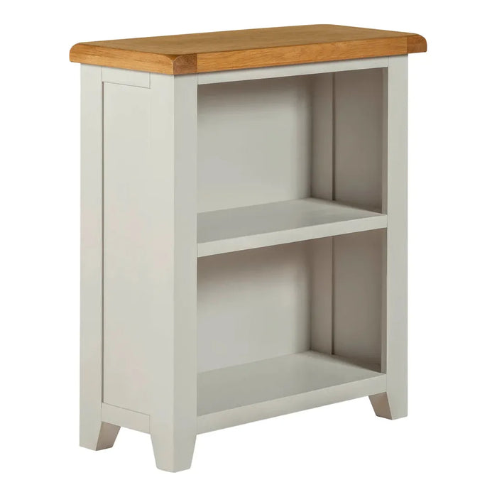 Lucas solid oak grey painted small bookcase