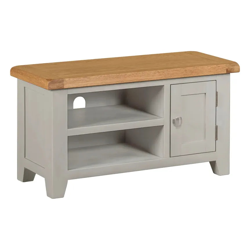 Lucas solid oak grey painted small tv cabinet