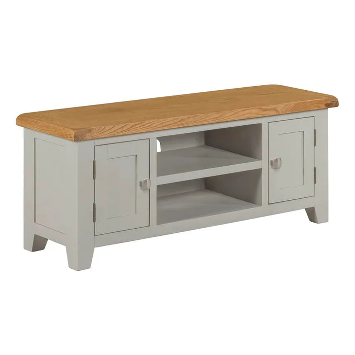 Lucas solid oak grey painted large tv cabinet