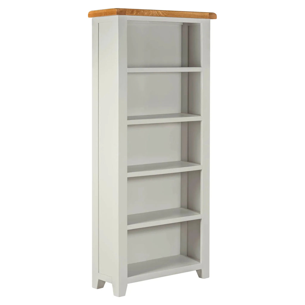 Lucas solid oak grey painted large bookcase