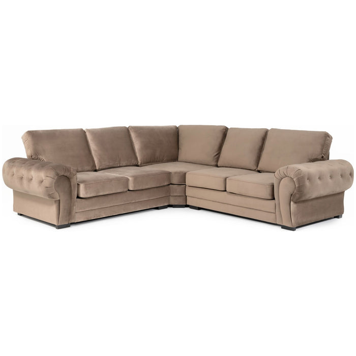 Sasha corner sofa in plush velvet