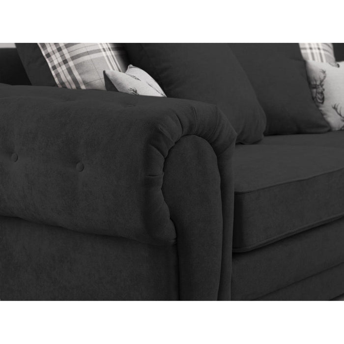 Sasha 3 seater sofa bed in black fabric