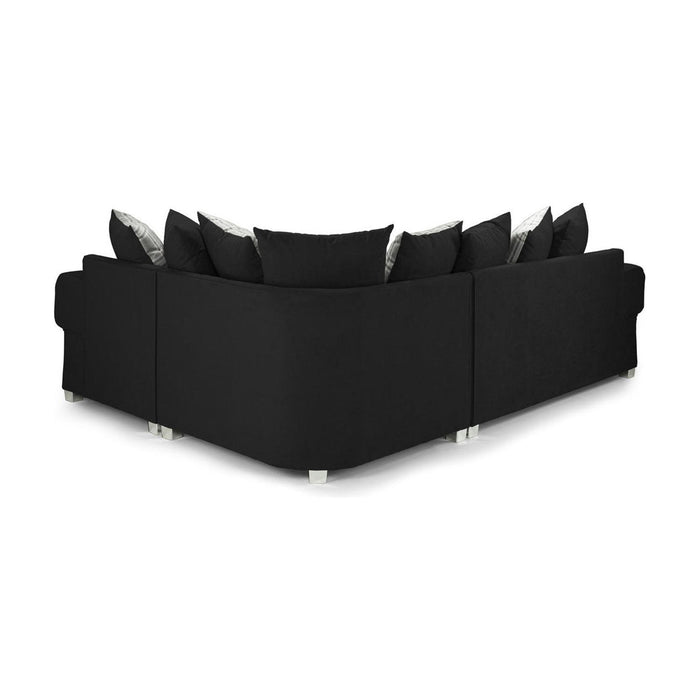 Sasha corner sofa bed 4 seater right hand facing in black fabric
