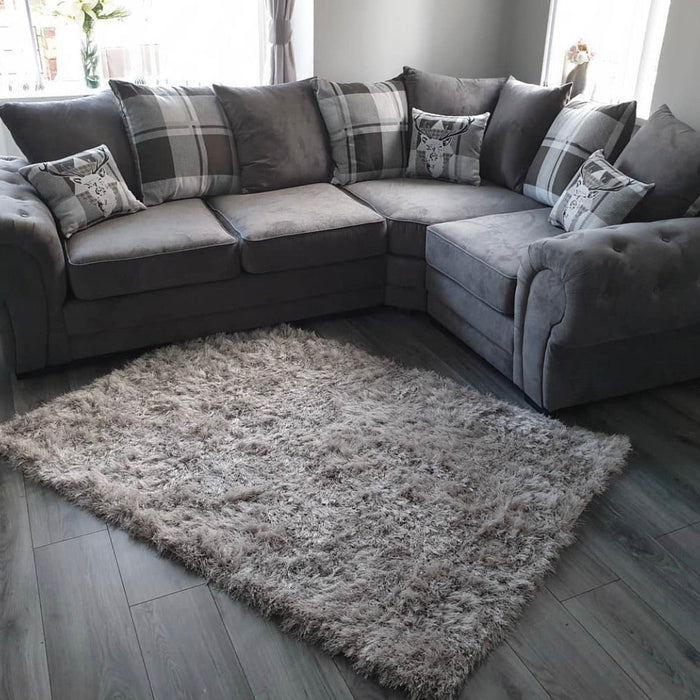 SASHA 4 SEATER RIGHT HAND CORNER SOFA WITH SCATTER BACK CUSHIONS