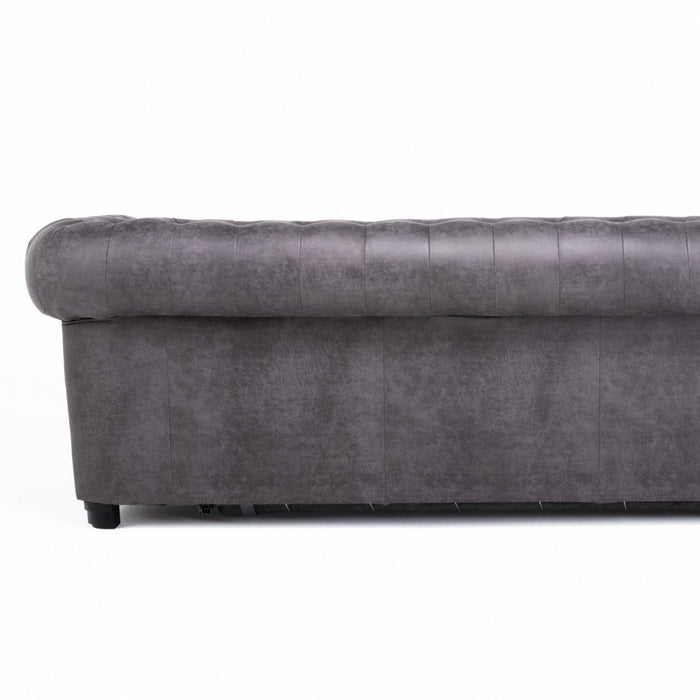 Ashton chesterfield sofa collection in grey fabric