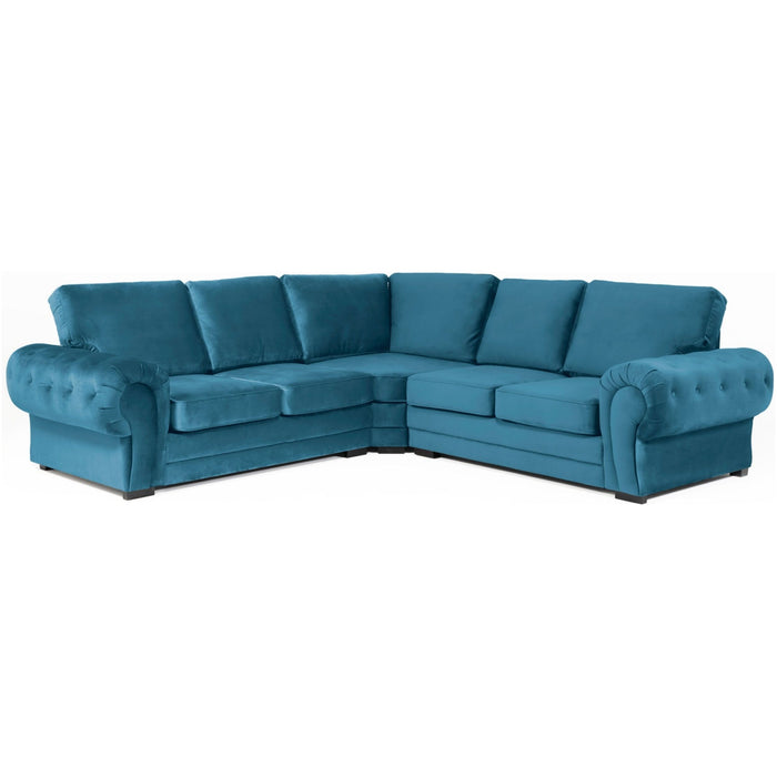 Sasha corner sofa in plush velvet