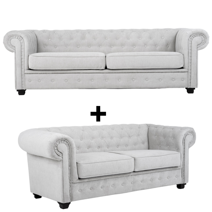 Grande Chesterfield 3 Seater 2 Seater Single Chair Or Footstool In