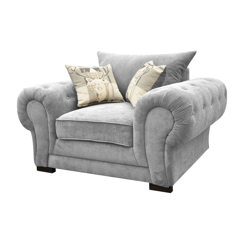 Sasha Arm Chair In Grey Fabric